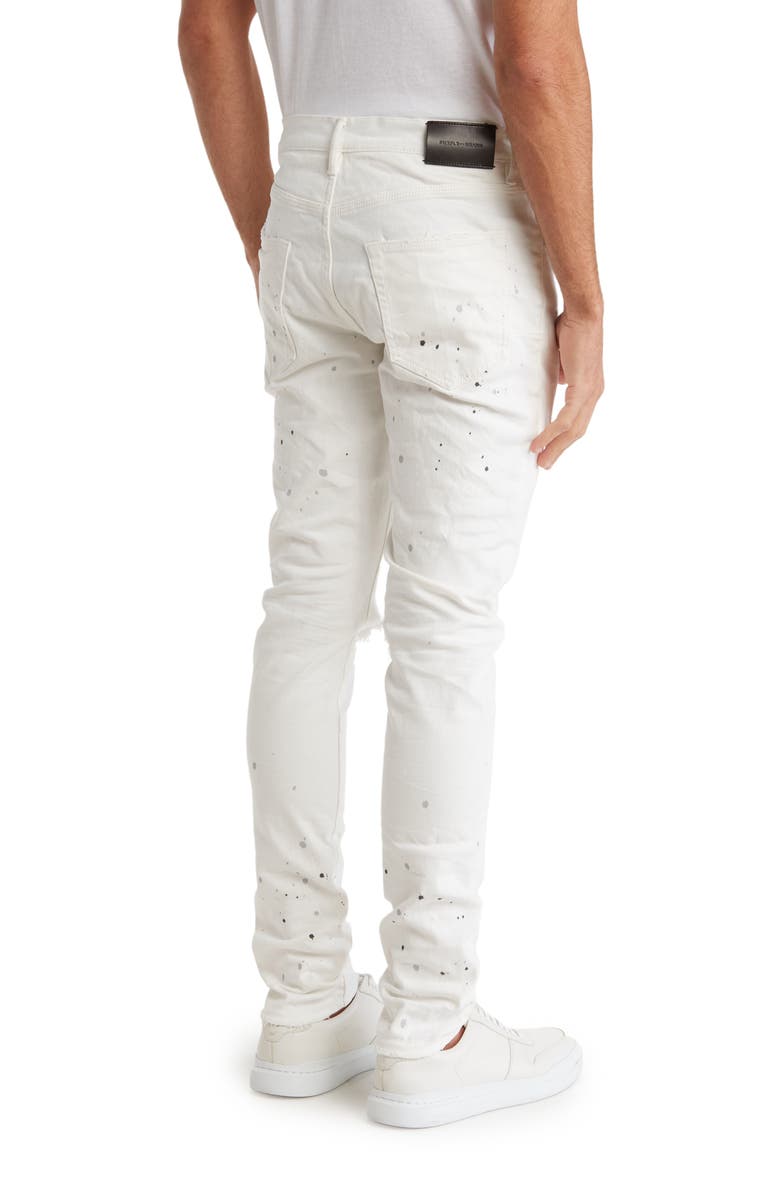 PURPLE BRAND Low Rise Skinny Jeans, Alternate, color, Optic White Paint Blowout