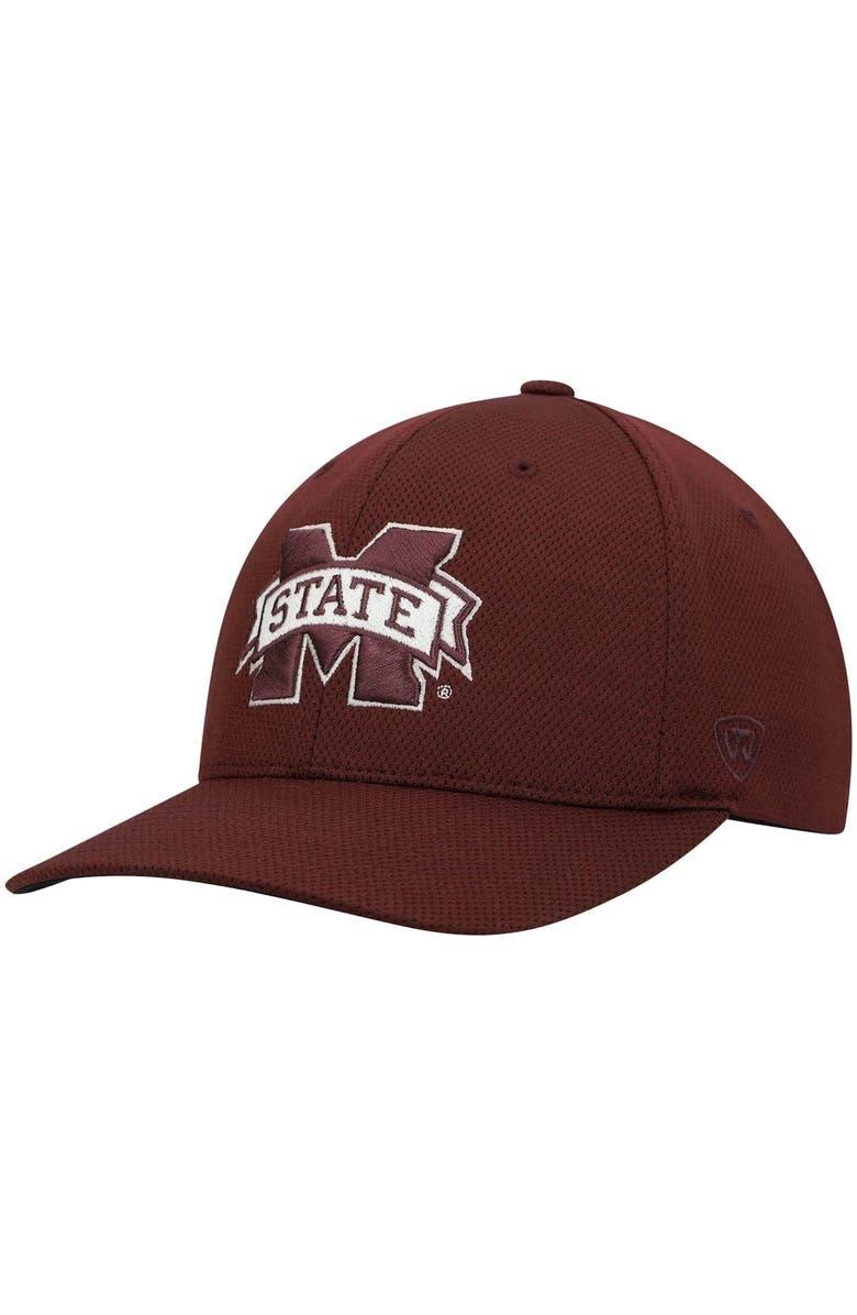 TOP OF THE WORLD Men's Top of the World Maroon Mississippi State Bulldogs Reflex Logo Flex Hat, Main, color, Maroon