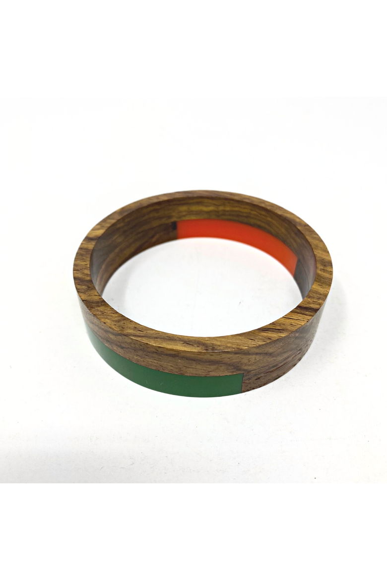 Tri-Tone Stackable Wood Bangle, Alternate, color, Multi-color