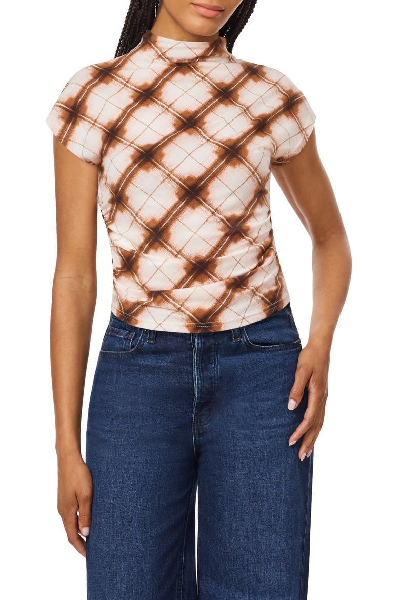 Floral Dolman Funnel Neck Knit Top, Main, color, ANTIQUE WHITE PLAID