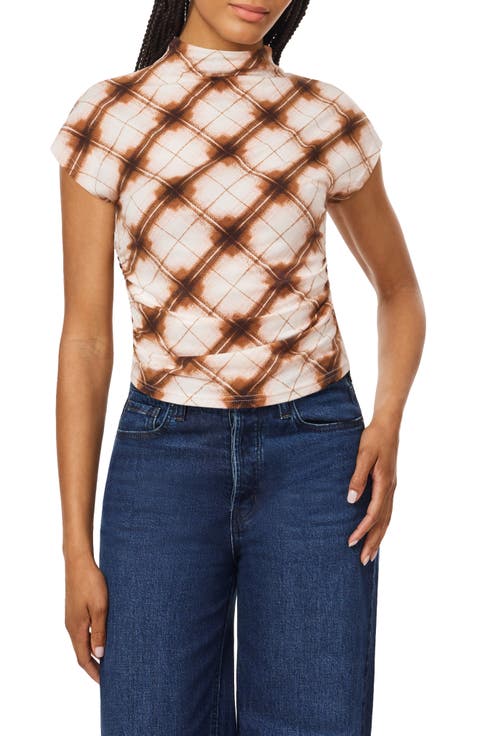 Floral Dolman Funnel Neck Knit Top