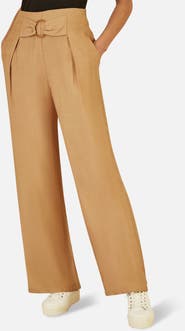 Yumi Buckle Detail Wide Leg Pants