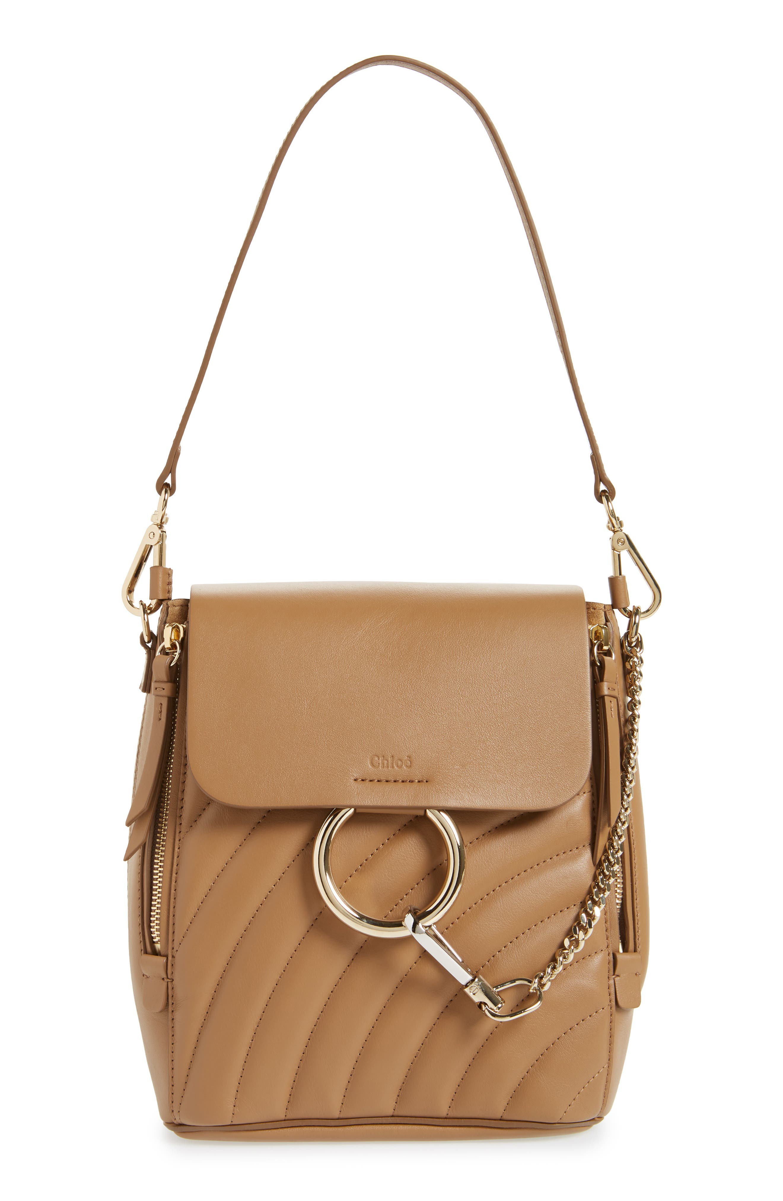 Chloé Small Faye Quilted Leather Backpack, Alternate, color, 