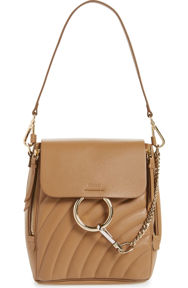 Chloé Small Faye Quilted Leather Backpack, Alternate, color,