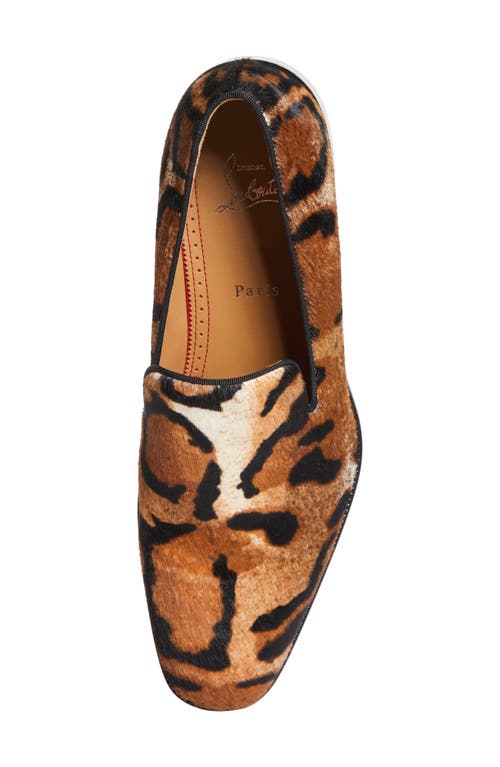 Christian Louboutin Danny Flex Genuine Calf Hair Venetian Loafer In Animal Print