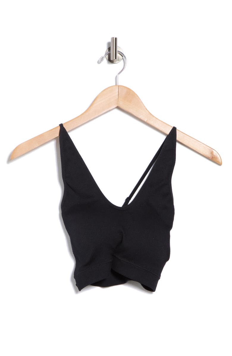 WISHLIST Seamless Scoop Neck Bralette, Alternate, color, Black