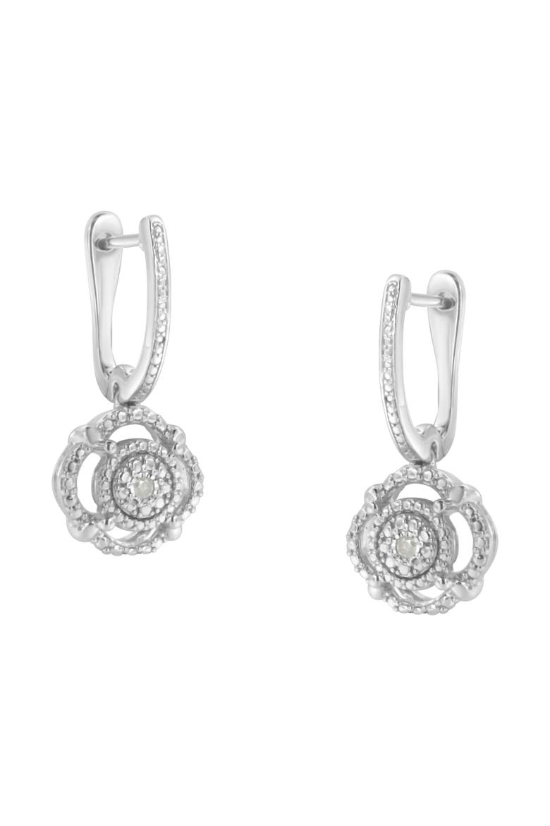 Silver Miracle- Diamond Accent Drop and Dangle Earrings, Main, color, White