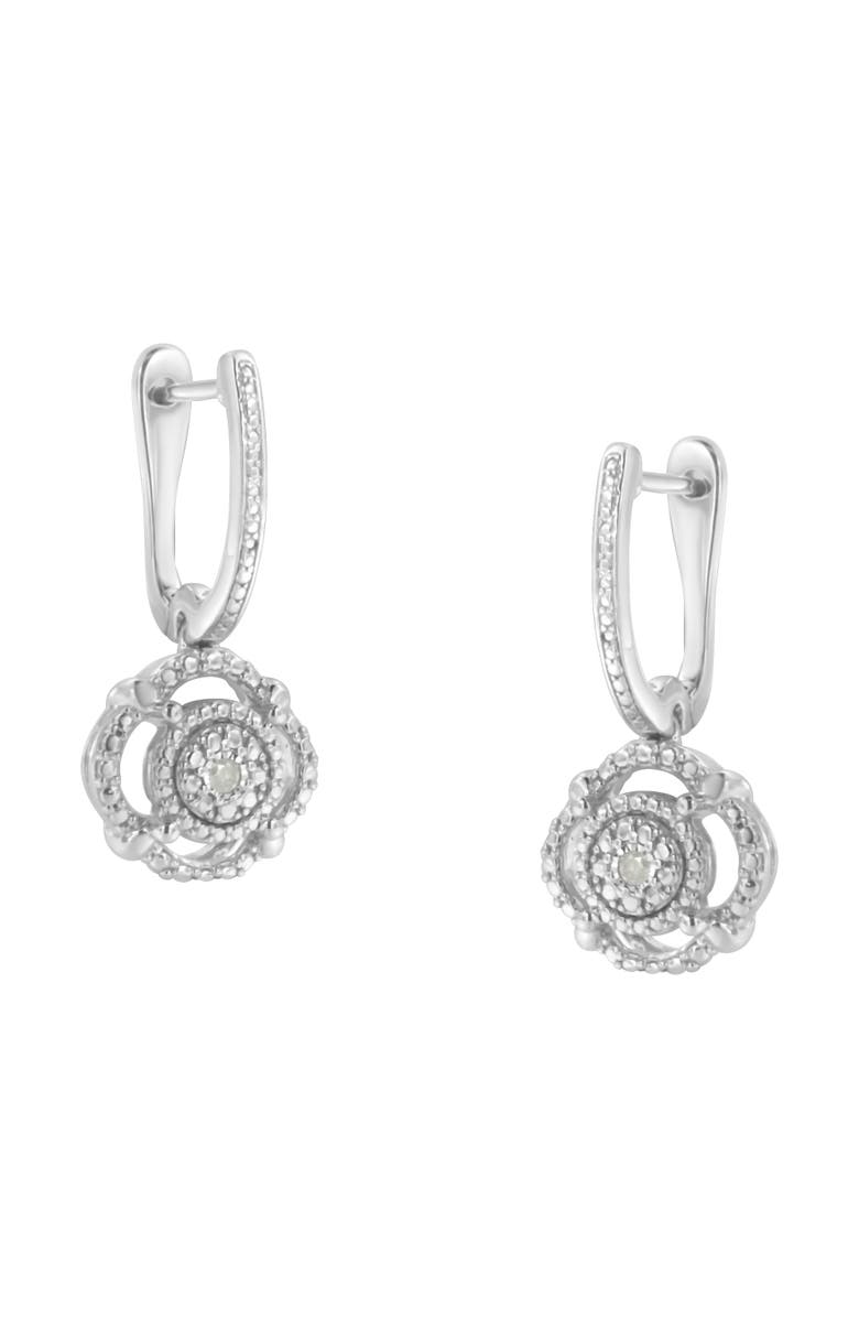 Haus of Brilliance Silver Miracle- Diamond Accent Drop and Dangle Earrings, Main, color, White
