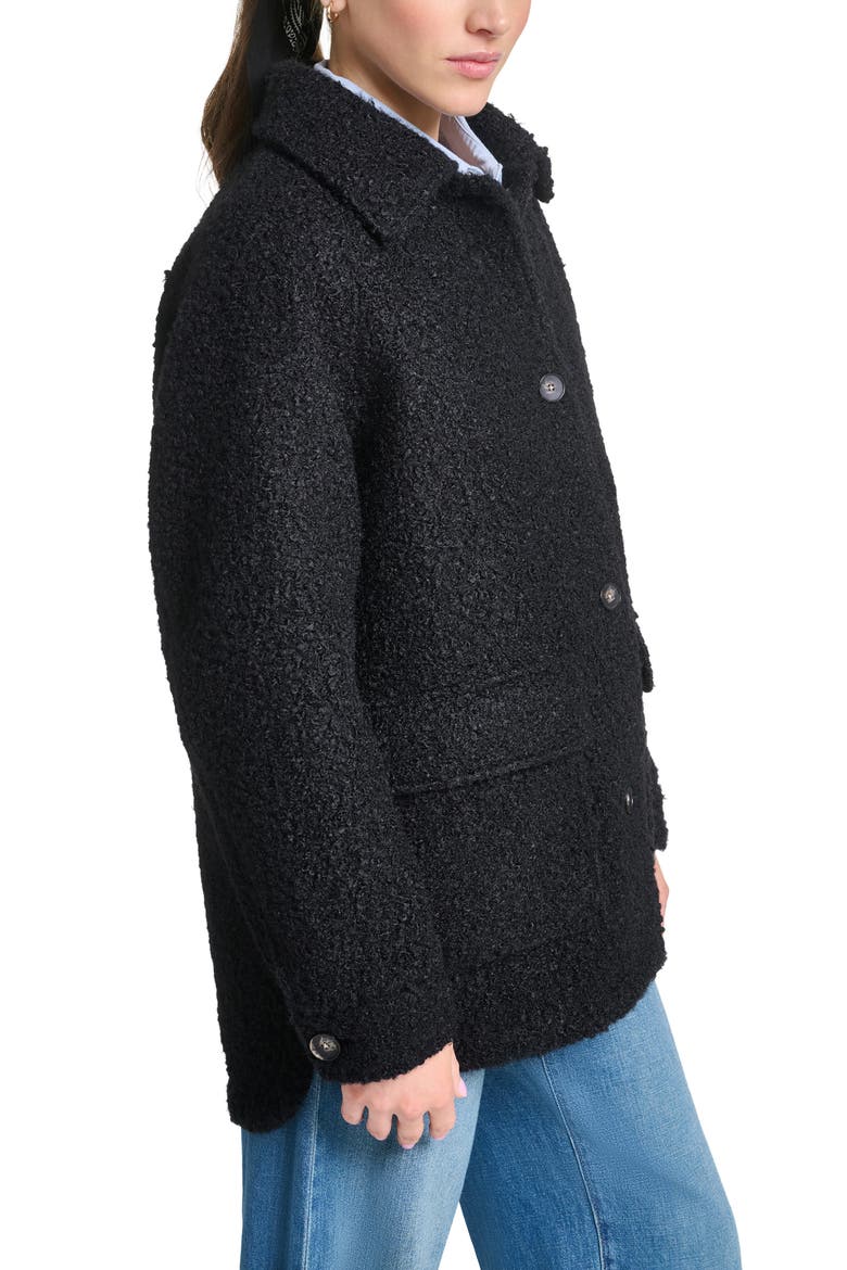 Boucle Shacket, Alternate, color, BLACK