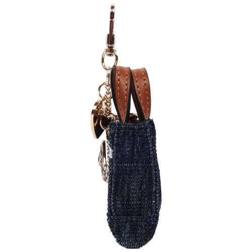 True Religion Mini Denim Tote Bag Charm In Blue