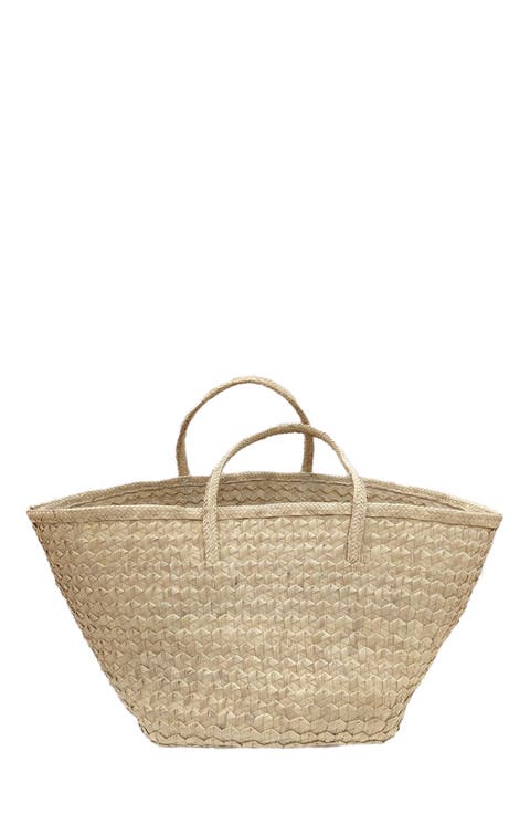 Sabi Triangle Fold Weave Palm Tote