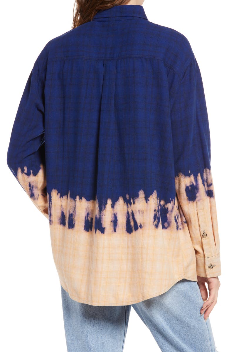 BP. Be Proud Pride Gender Inclusive Dip Dye Flannel Shirt, Alternate, color,