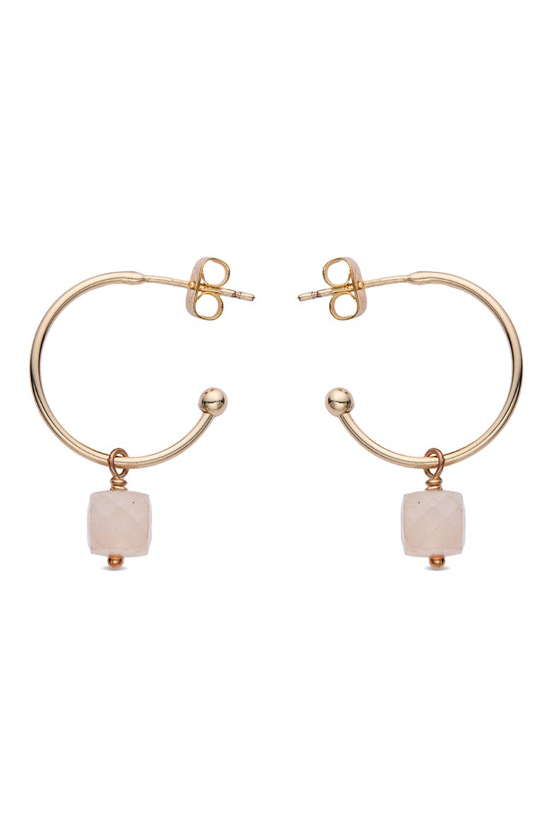 Jeanna Rose Quartz Drop Huggie Hoop Earrings, Alternate, color, GOLD