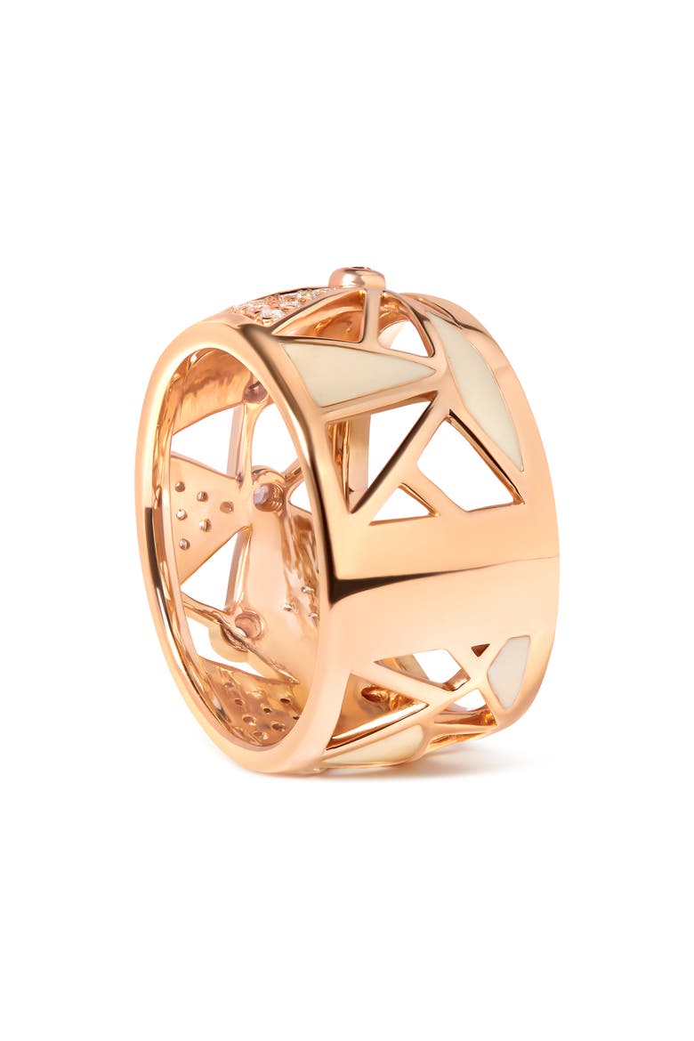 14K Gold 1/3 Cttw Diamond & Tourmaline Cigar Band Ring, Alternate, color, Pink