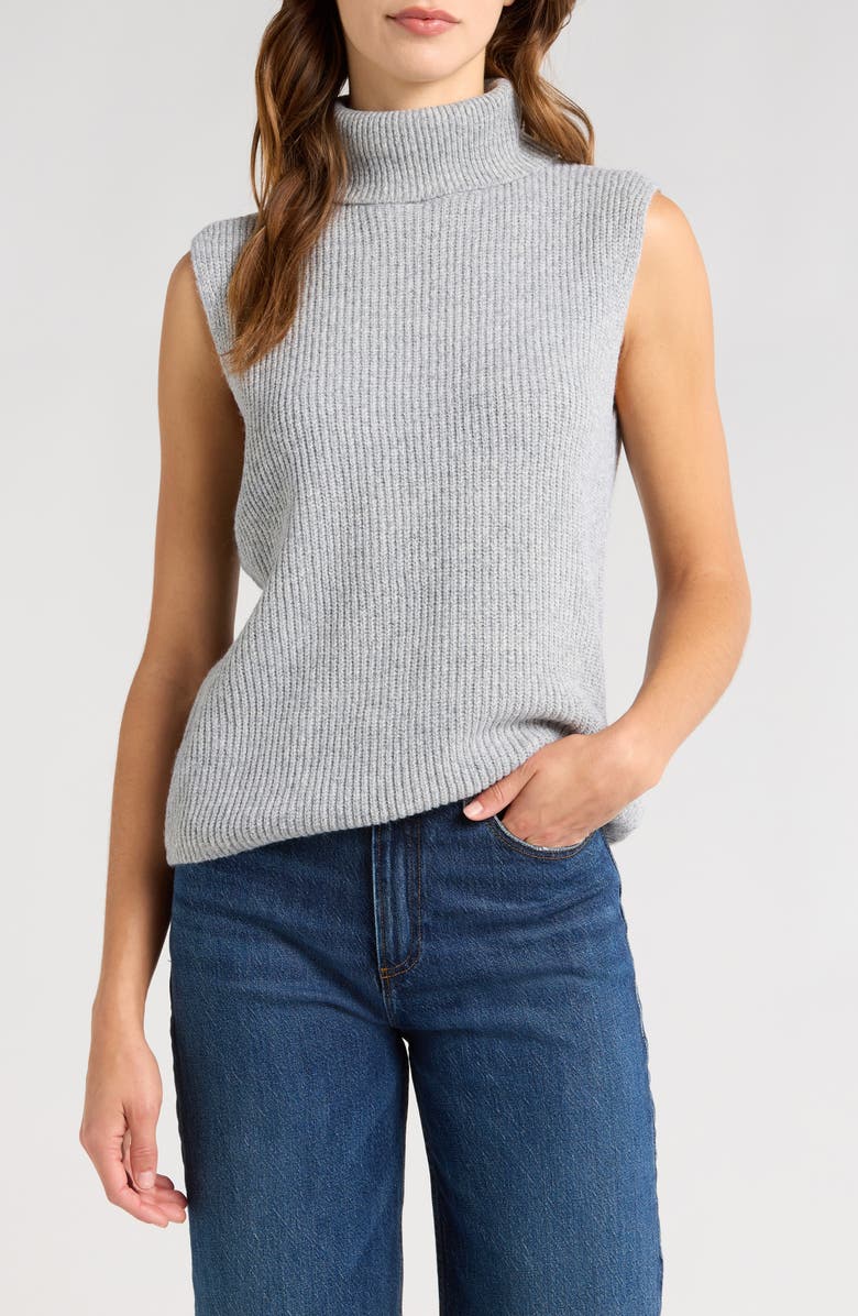 WAYF Faye Sleeveless Turtleneck Sweater, Main, color, 