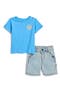 Stripe T-Shirt & Carpenter Shorts Set