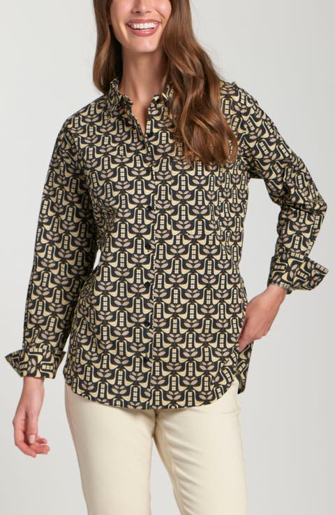 Boyfriend Poplin Button-Up Shirt