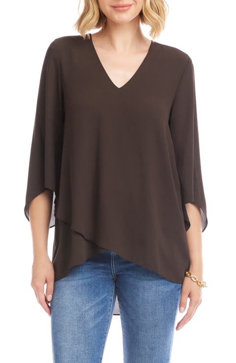 Crossover Hem Asymmetric Top (Regular & Petite)