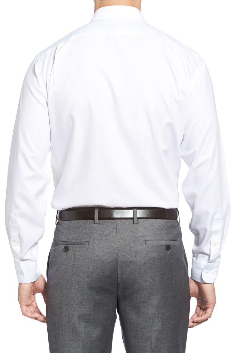 Nordstrom Smartcare™ Wrinkle Free Trim Fit Herringbone Dress Shirt, Alternate, color, WHITE