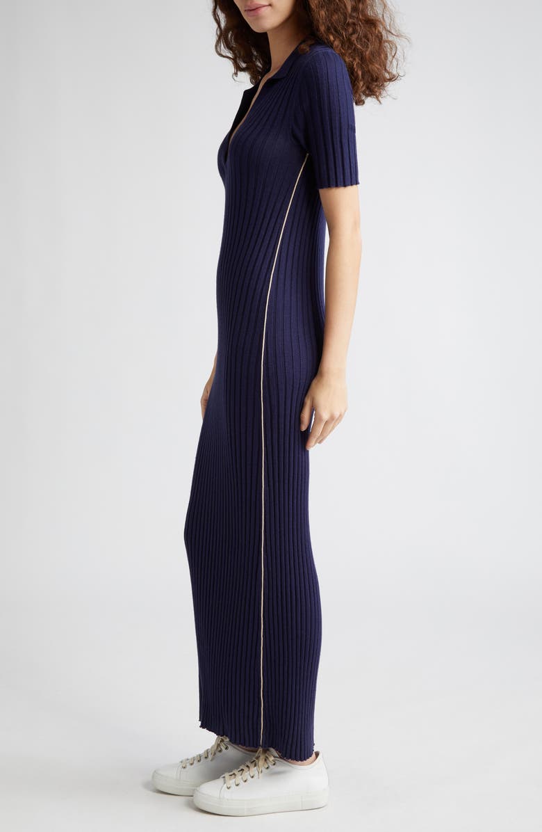 ATM Anthony Thomas Melillo Split Neck Cotton & Silk Rib Dress, Alternate, color, 