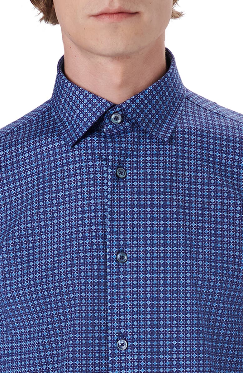 Bugatchi OoohCotton<sup>®</sup> Star Print Button-Up Shirt, Alternate, color,