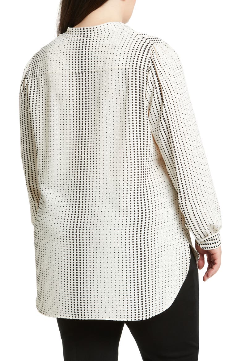 Gradient Dot Print Popover Blouse, Alternate, color, ANNE WHITE/ ANNE BLACK