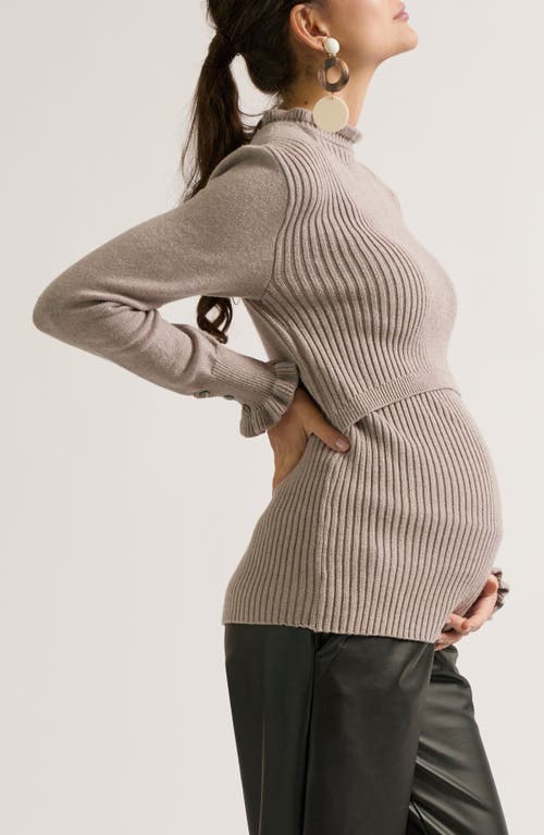 Cache Couer Dorothée Maternity & Nursing Sweater In Brown