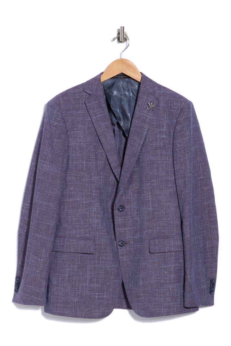 Screenweave Wool Blend Sport Coat, Alternate, color, BURGUNDY