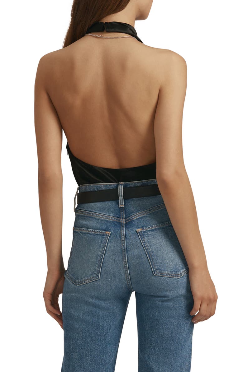 Favorite Daughter The Ladies Night Satin Halter Top, Alternate, color, Black