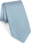 FERRAGAMO Gancini Pattern Silk Tie