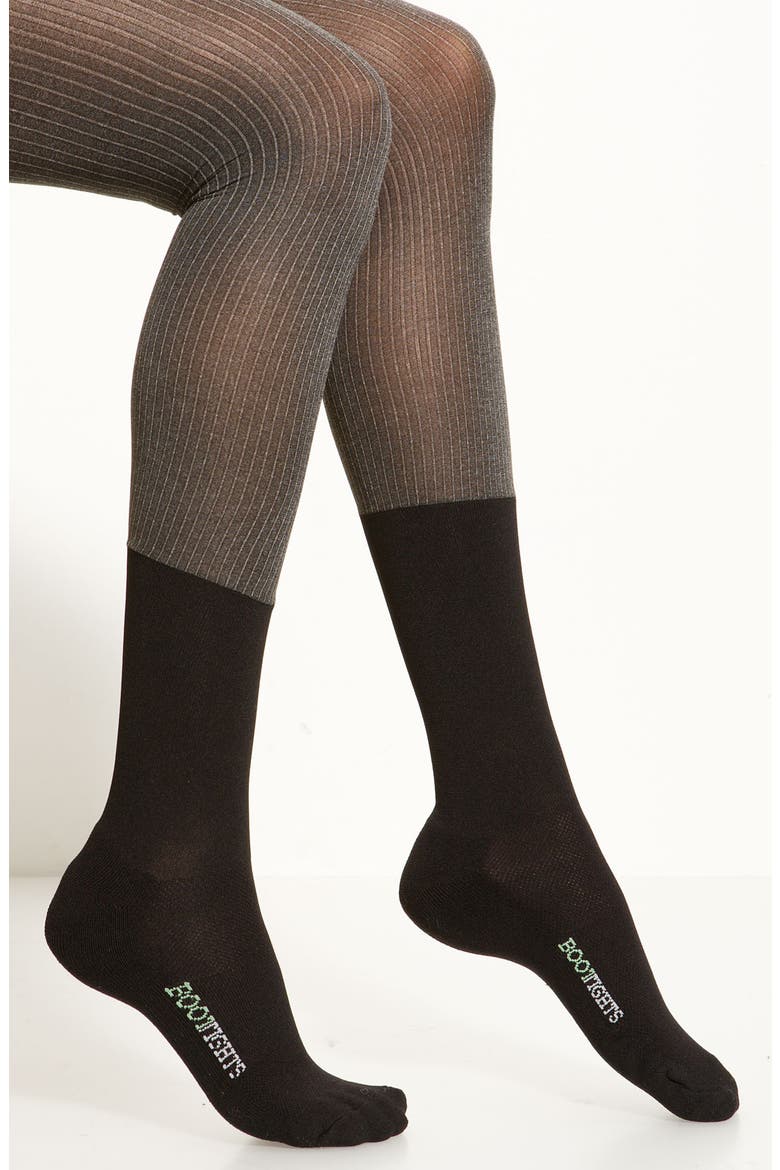 Pinstripe Tights with Socks, Main, color, PINSTRIPE HEATHER GREY