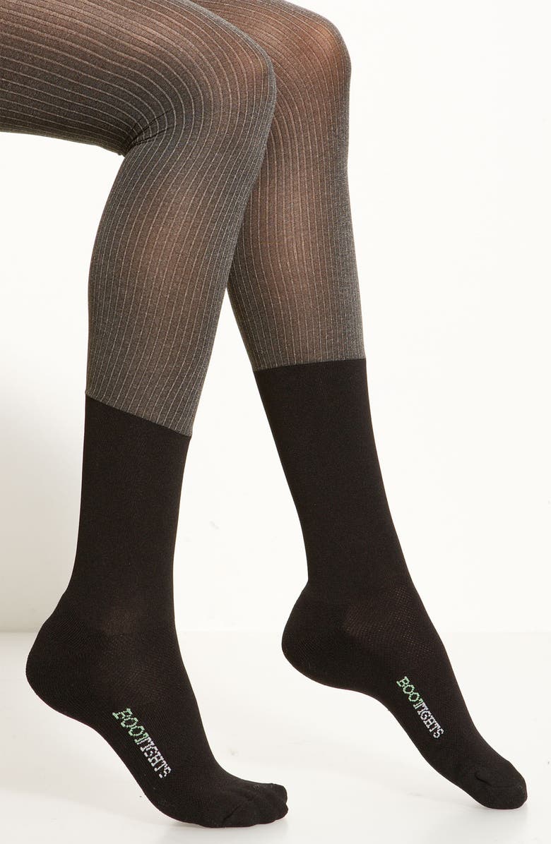 BOOTIGHTS Pinstripe Tights with Socks, Main, color, 