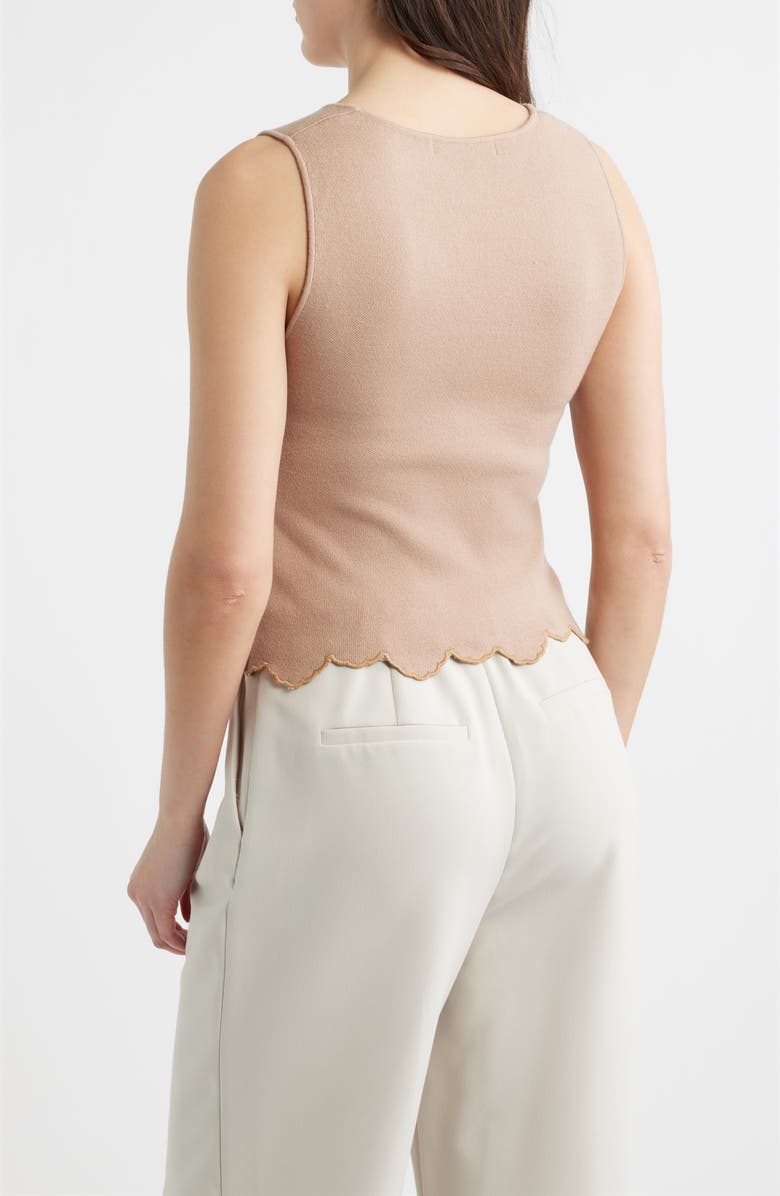 DELUC Ithaca Embroidered Scallop Hem Tank, Alternate, color, Vision