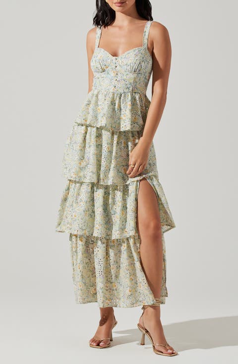 Midsummer Floral Tiered Cotton Maxi Dress