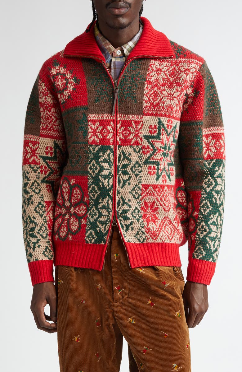 BEAMS Wool Zip Cardigan, Main, color, 