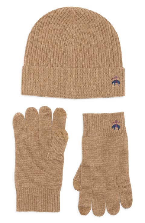 Wool Blend Beanie & Gloves Set