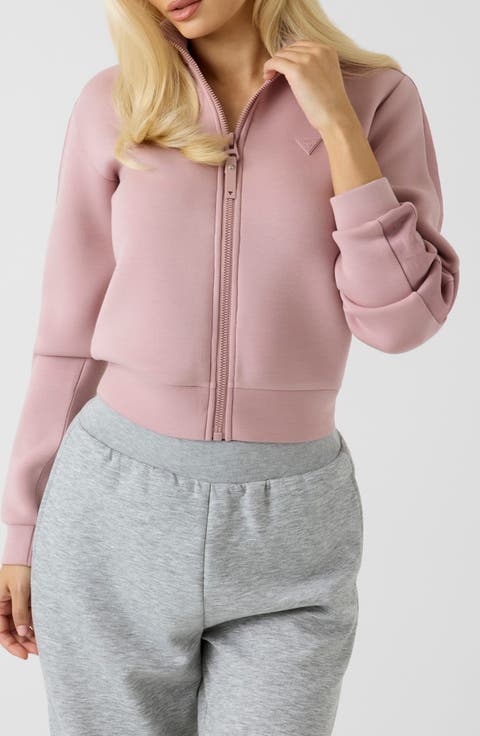 New Allie Scuba Knit Zip Front Sweatshirt