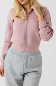 GUESS New Allie Scuba Knit Zip Front Sweatshirt