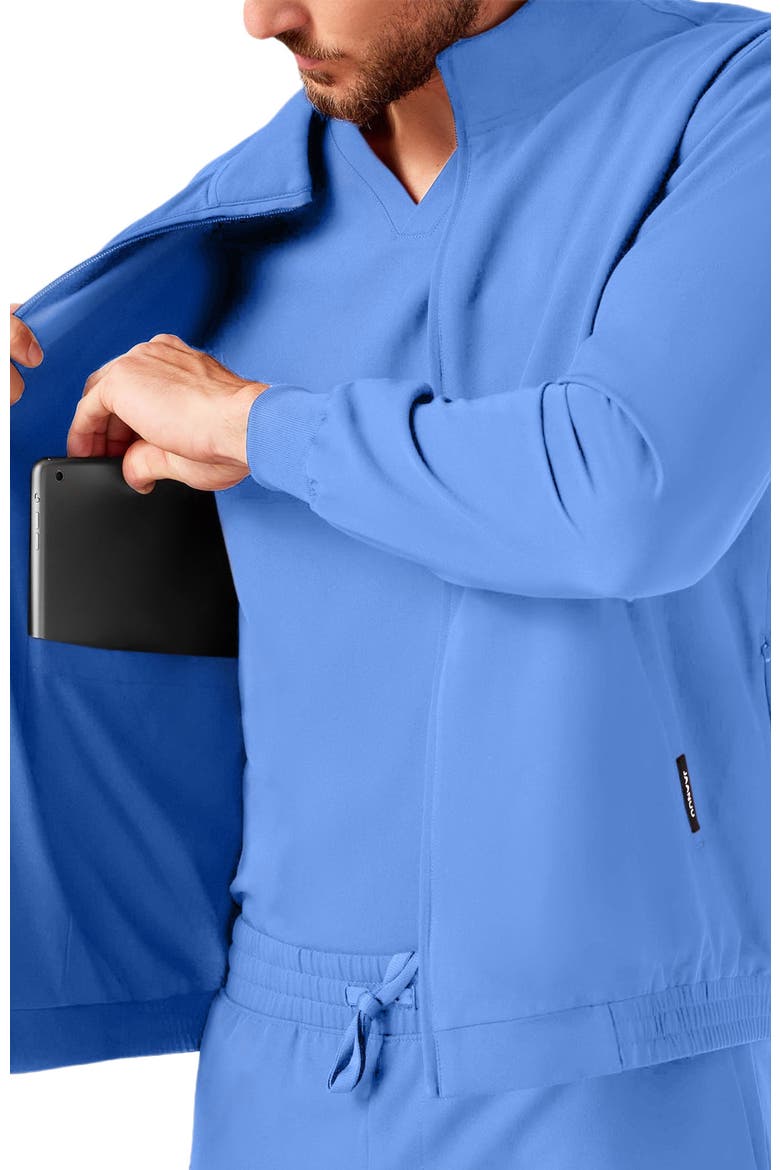 Wolfe Men's 6-Pocket Classic Scrub Jacket, Alternate, color, Ceil Blue