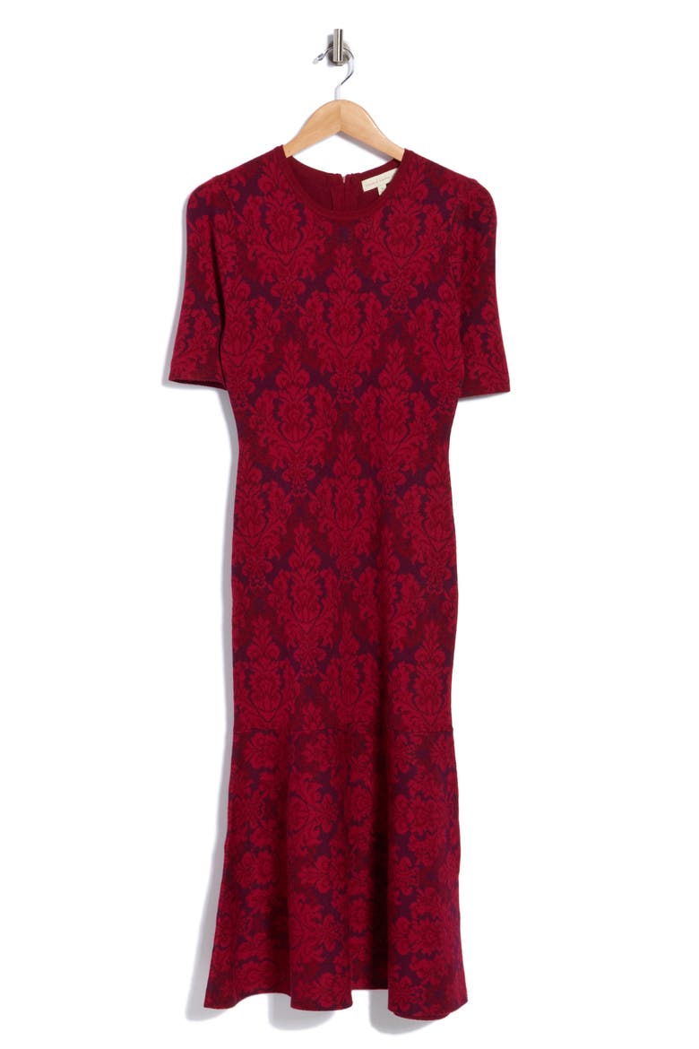 Alma Knit Dress with Flare, Alternate, color, BERRY
