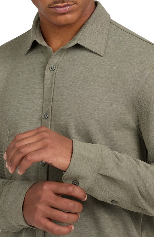 Dkny Sportswear Metro Long Sleeve Button-up Shirt In Green