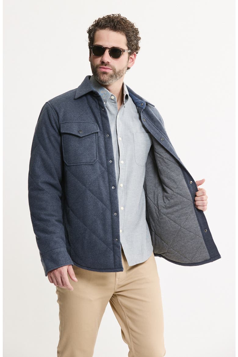 Quilted Brushed Knit Shirt Jacket, Alternate, color, NAVY