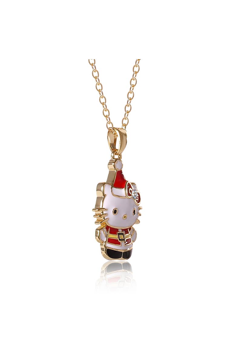 Christmas Santa Pendant Necklace, Alternate, color, Gold, White, Red