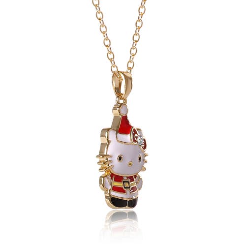 Hello Kitty Christmas Santa Pendant Necklace In Gold
