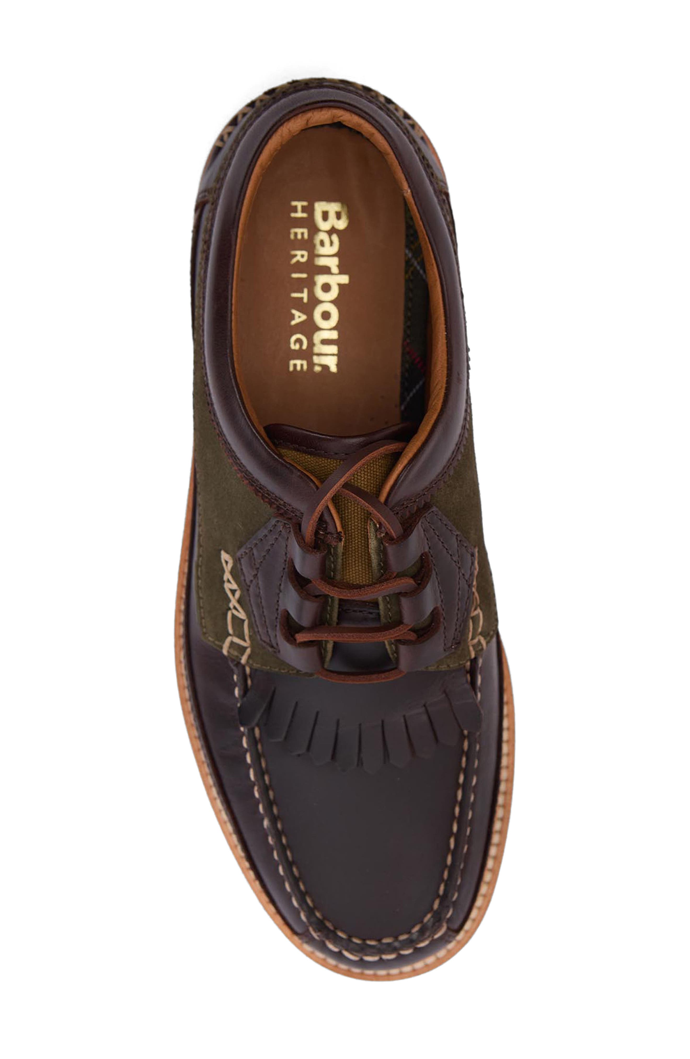 Grindon Lugged Kiltie Lace-Up Shoe, Alternate, color, DARK CHOCOLATE/ OLIVE