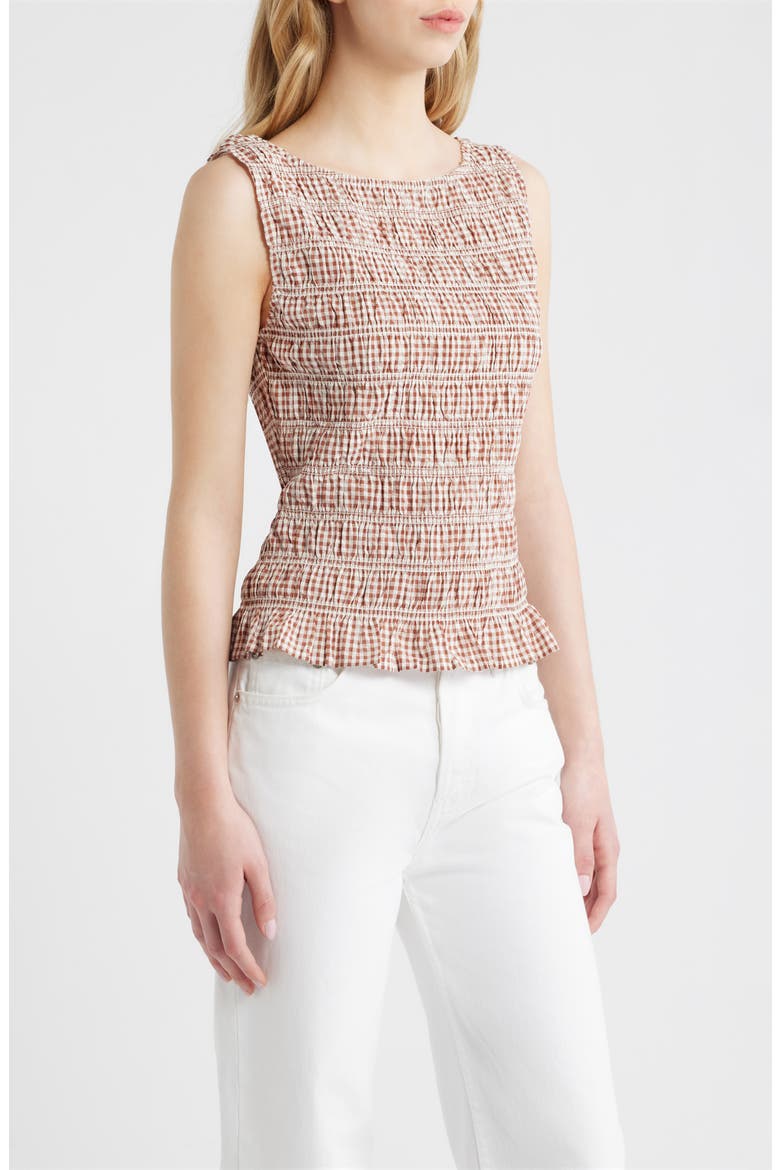 The Phoebe Cotton Gingham Nap Top, Alternate, color, RUST GINGHAM