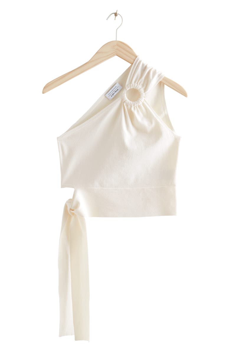 & Other Stories One-Shoulder Tie Hem Top, Alternate, color,