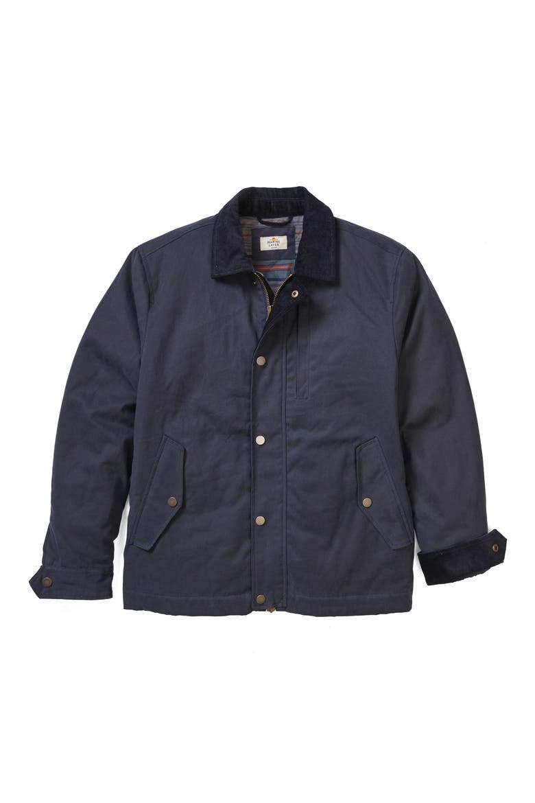 Wax Canvas Barn Jacket, Alternate, color, FADED NAVY