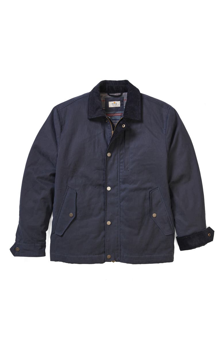 Marine Layer Weston Wax Canvas Barn Jacket, Alternate, color, Faded Navy