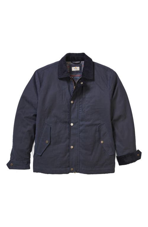 Marine Layer Weston Waxed Canvas Barn Jacket In Blue